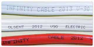 Picture of white and red cables