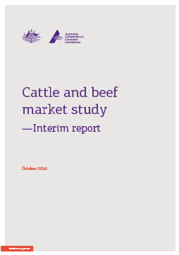 Cover page of Cattle and beef market study - Interim report
