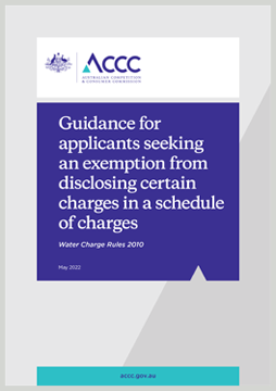 Cover page of Guidance for applicants seeking an exemption from disclosing certain charges in a schedule of charges.
