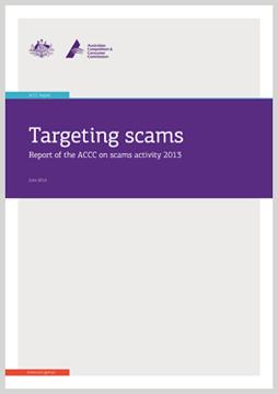 Targeting scams: report of the ACCC on scam activity 2013 cover