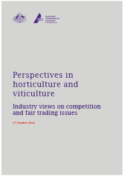 Cover page of Perspectives in horticulture and viticulture document