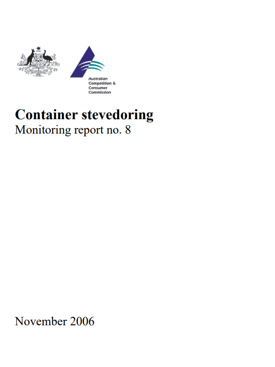 Container Stevedoring Monitoring Report No 8 cover