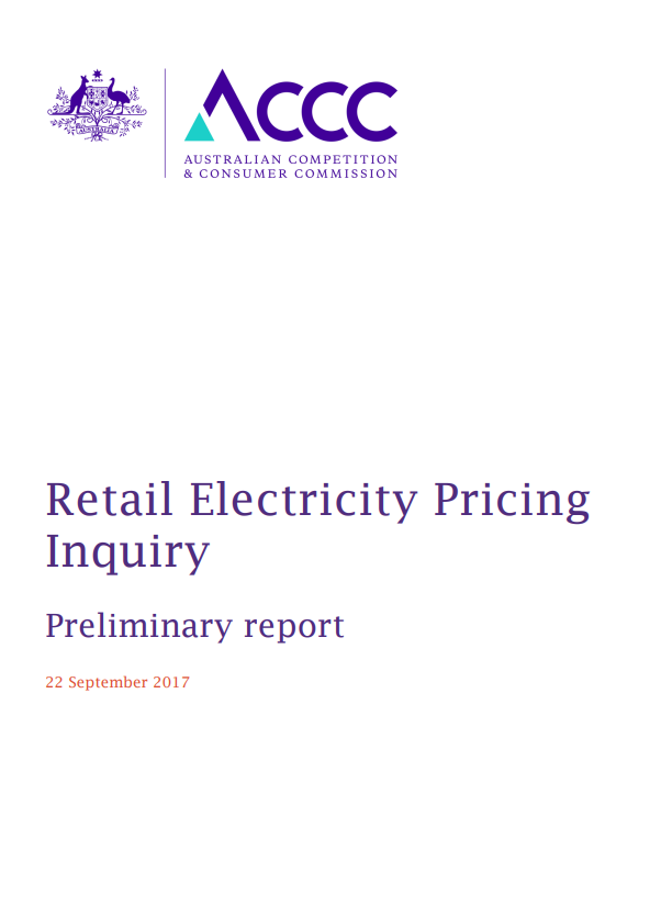 Retail electricity pricing inquiry cover