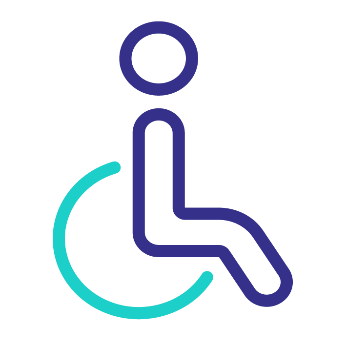 Icon of person sitting in wheelchair