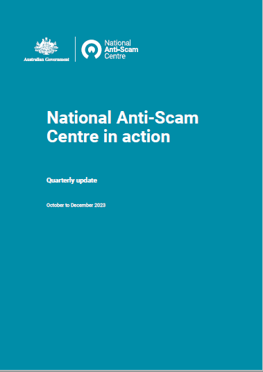 Cover of National Anti-Scam Centre Quarterly Report March 2024