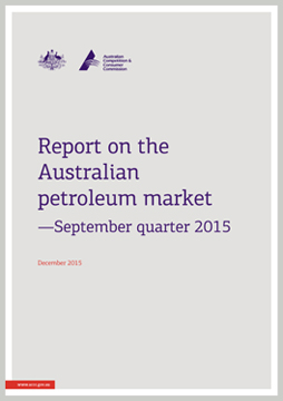 Quarterly report on the Australian petroleum industry - September quarter 2015 cover
