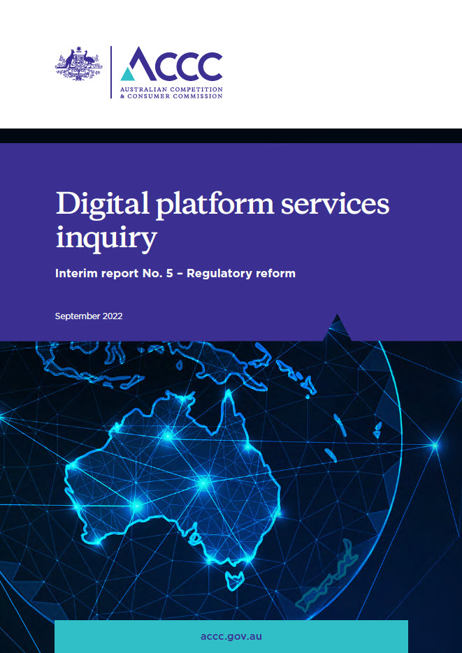 Digital platform services inquiry - September 2022 interim report - Regulatory reform cover