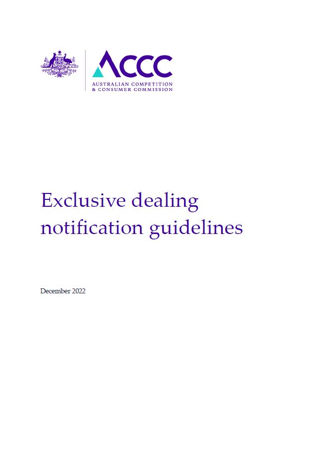 Exclusive dealing notification guidelines - Dec 2022 cover