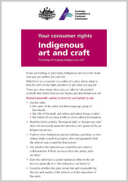 Your consumer rights: Indigenous art and craft cover