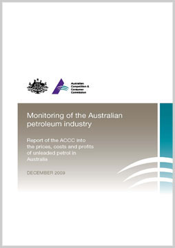 Monitoring of the Australian petroleum industry 2009 - Report cover