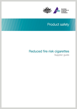 Reduced fire risk cigarettes - supplier guide cover