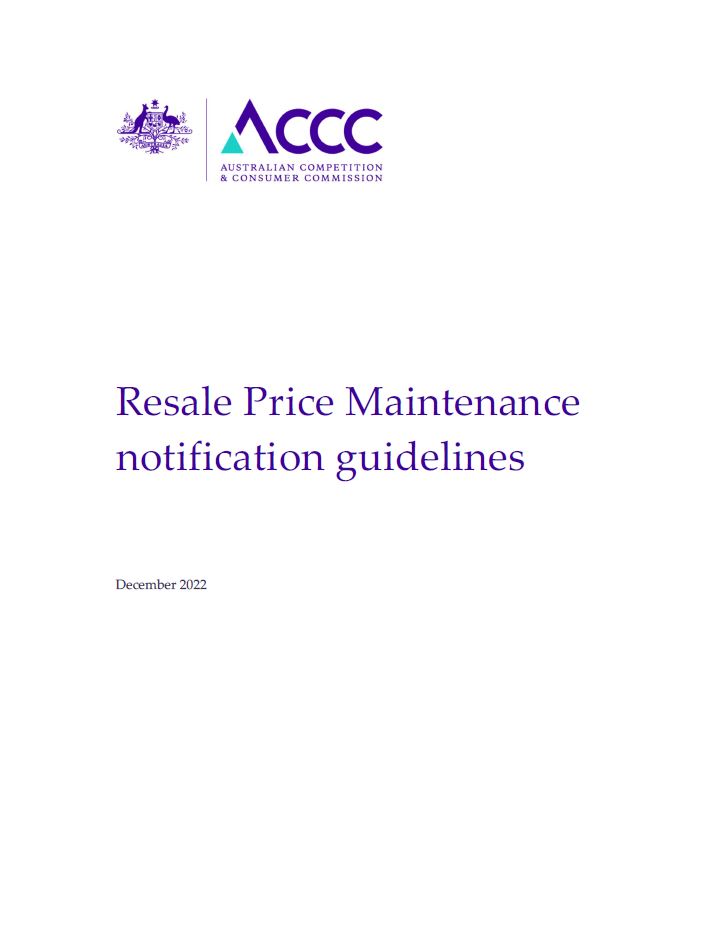 Resale Price Maintenance Notification Guidelines cover