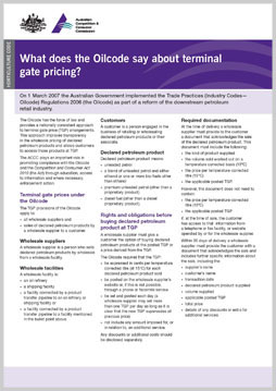 What does the Oilcode say about terminal gate pricing? cover