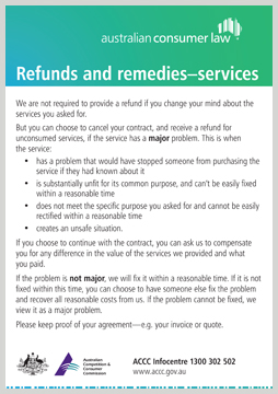 Refunds and remedies cover